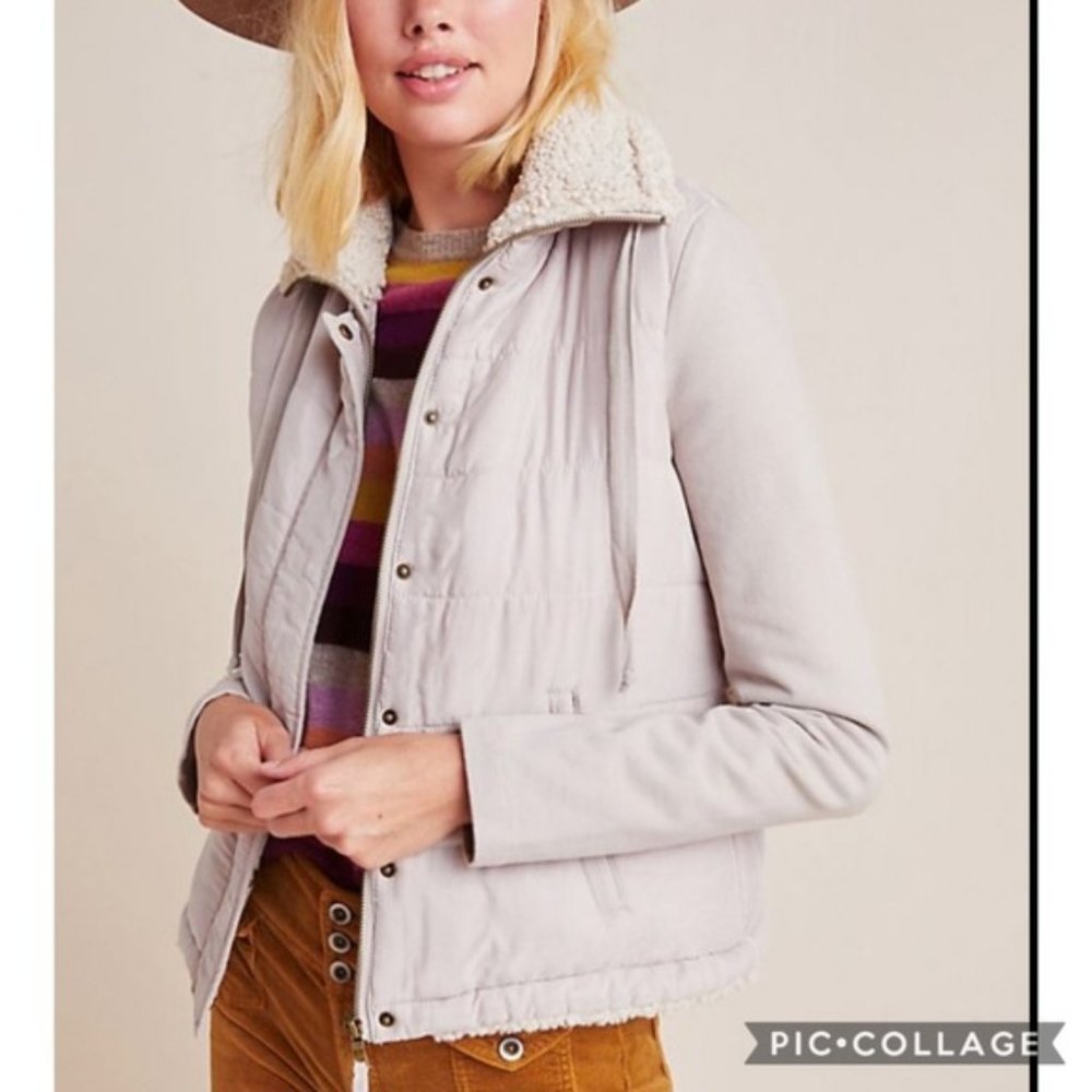 Anthropologie Marrakech Tia quilted Sherpa jacket
